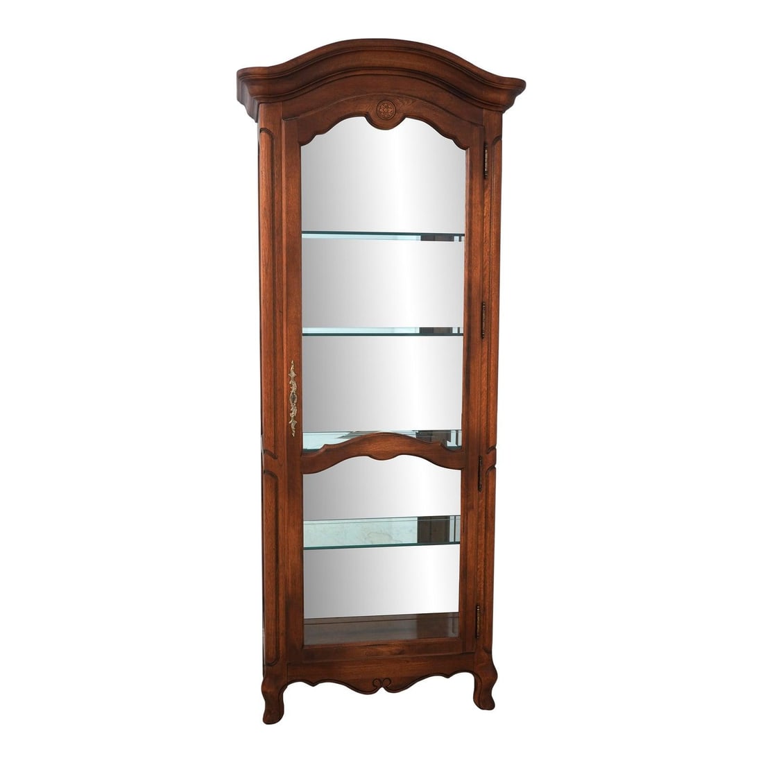Ethan Allen Country French Curio Cabinet with Beveled Glass Door (1 of 10)