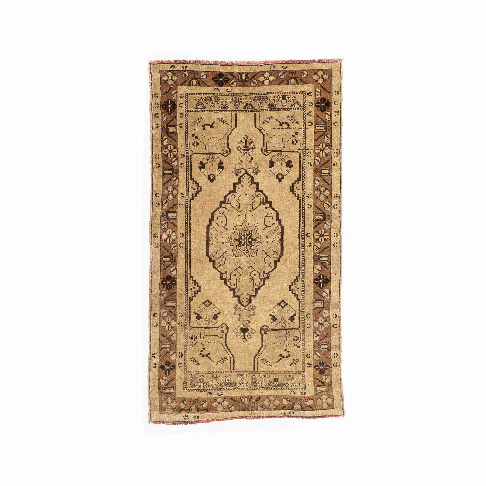 Authentic Handmade Milas Wool on Wool Carpet 52 x 93.3 Inch (1 of 8)