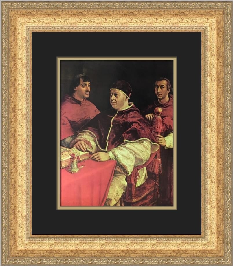Raphael Pope Leo X with Cardinals Medici and Rossi Custom Framed Print (1 of 2)