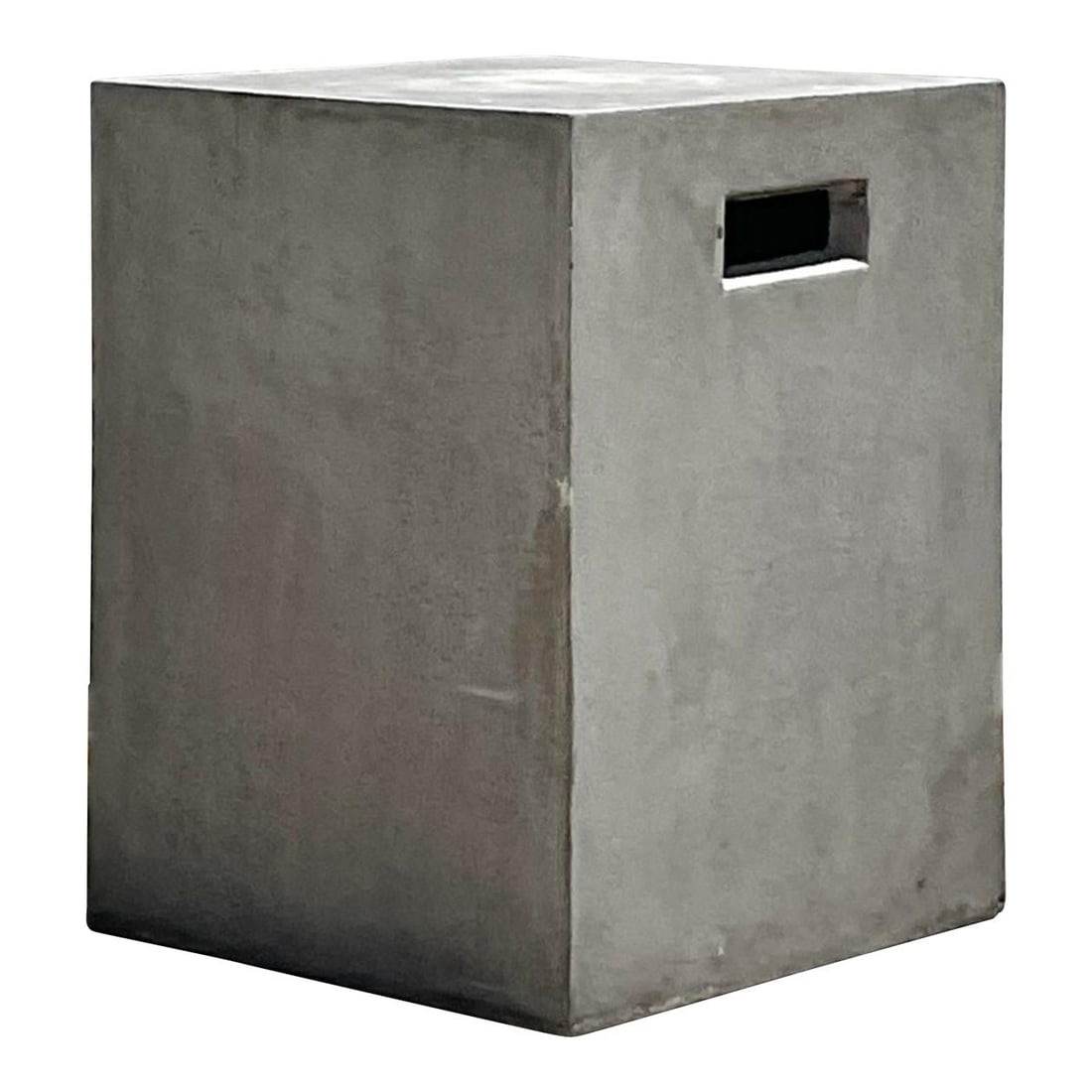 Vintage Boho Light Gray Ceramic Stool with Cut-Out Handles (1 of 5)