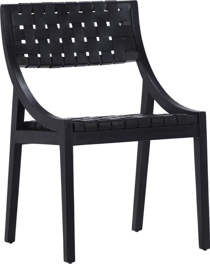 Danish Modern Black Teak Dining Chair Full Grain Leather Camila Collection (1 of 4)