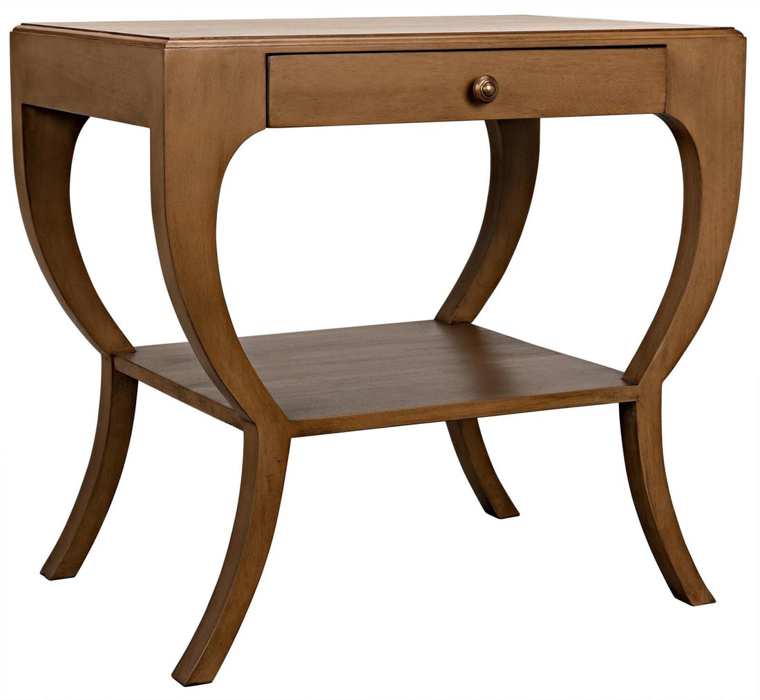 Noir Maude Side Table English Traditional Saddle Brown (1 of 10)