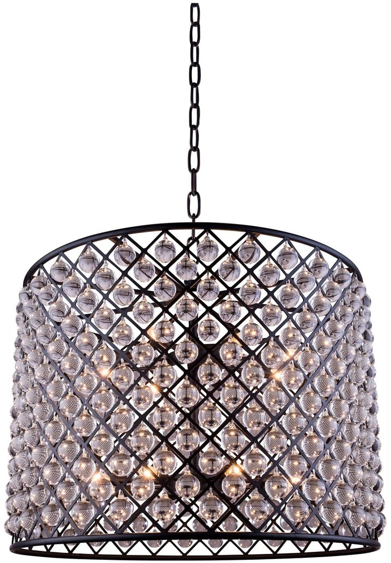 Elegant Mocha Brown Madison Pendant Light Royal-Cut Crystal 12 Bulb UL-Listed: Elegant Mocha Brown Madison Pendant Light Royal-Cut Crystal 12 Bulb UL-Listed Illuminate your space with the Mocha Brown Madison Pendant Light Fixture, designed to enhance any transitional style setti
