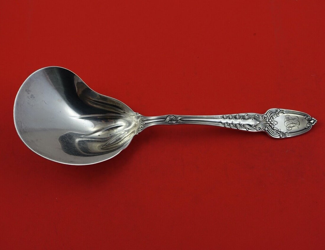 Tiffany & Co. Broom Corn Sterling Silver 9.5in Berry Spoon Conch Shape (1 of 2)
