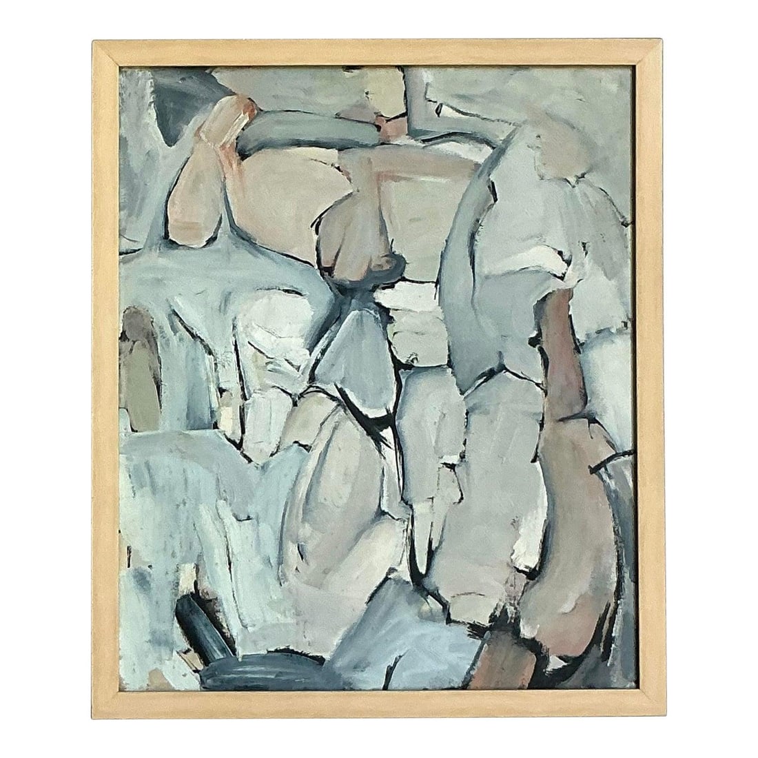 Abstract Expressionist Oil on Canvas Framed Vintage Painting (1 of 5)