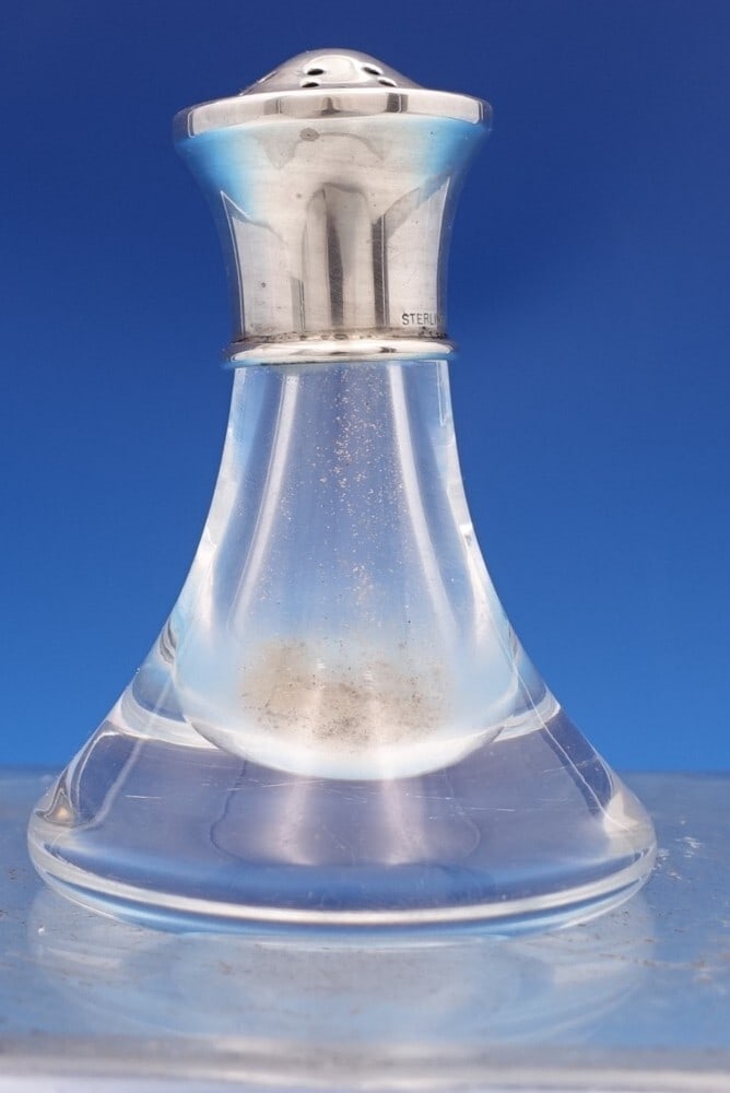 Steuben Mid-Century Modern Glass Pepper Shaker Sterling Silver Cap 3 Inch (1 of 7)