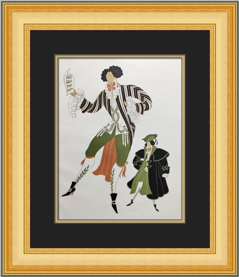 Erte Italian Singer Art Deco Custom Framed Print 1979 (1 of 2)