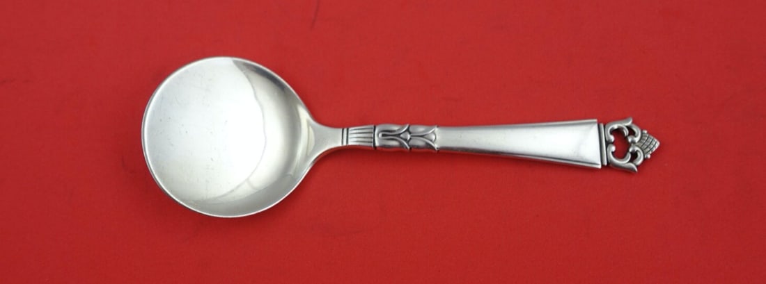 Frigast Danish Crown Sterling Silver Bouillon Soup Spoon 5 3/8" (1 of 2)