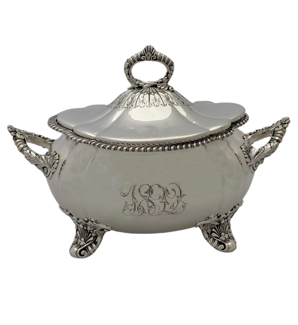 Antique 1892 Gorham 925 Sterling Silver Monogrammed Tureen (1 of 3)