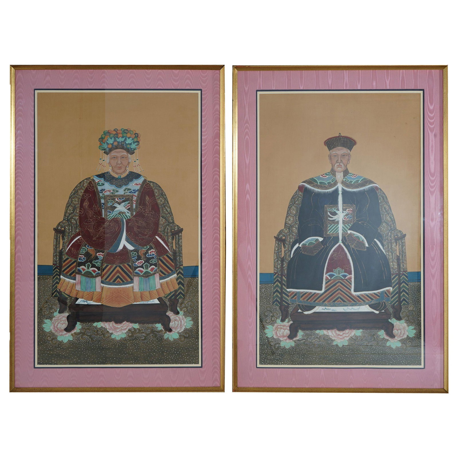 Set of Two Framed Chinese Deity Color Prints Mid 20th Century (1 of 16)