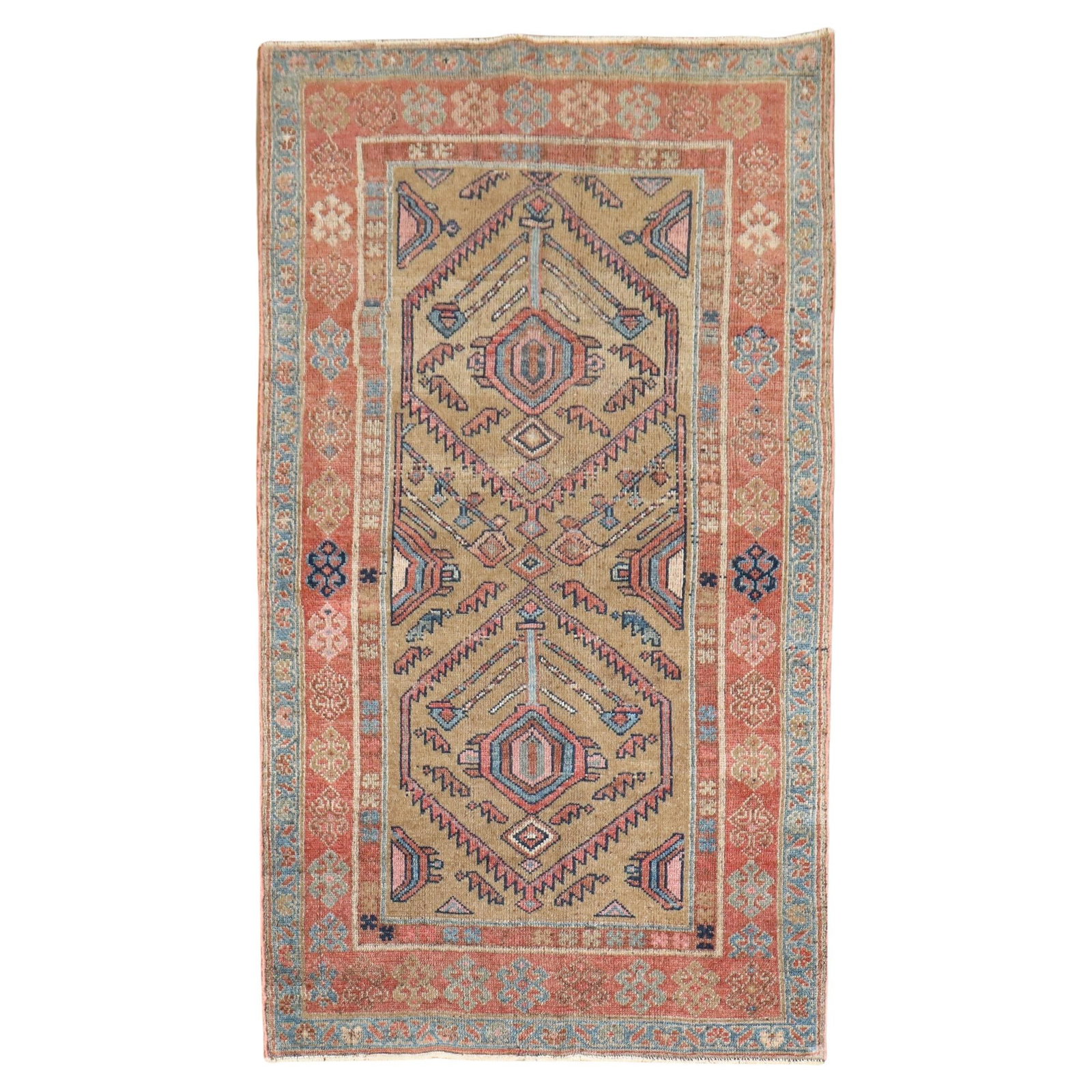 Zabihi Collection Antique Persian Bakshaish Scatter Rug 40 x 70 Wool Hand-Knotted Iran (1 of 6)
