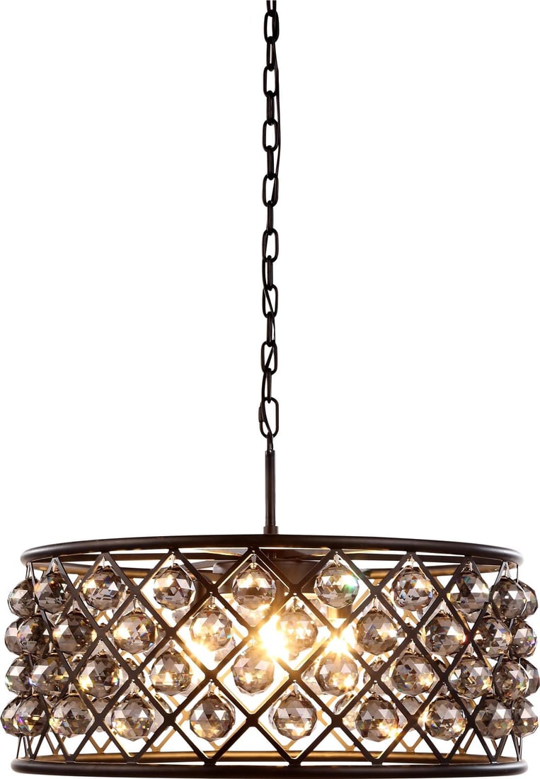 Elegant Lighting Madison Pendant Light Crystal Spheres 10.5H 25W 25D: Elegant Lighting Madison Pendant Light Crystal Spheres 10.5H 25W 25D Illuminate your space with the Madison Pendant Light, featuring stunning crystal spheres that enhance its transitional style. This