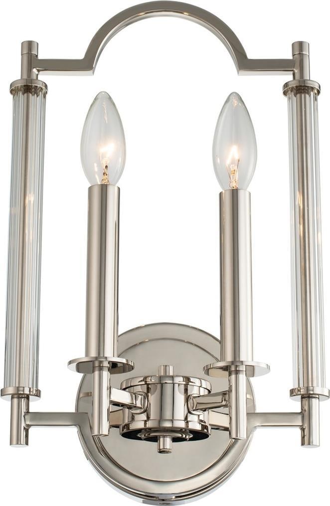 Kalco Luxe Polished Nickel 2-Light Wall Sconce Dimmable Indoor: Kalco Luxe Polished Nickel 2-Light Wall Sconce Dimmable Indoor Illuminate your space with this exquisite Luxe Nickel Sconce, designed to enhance your home decor. Crafted to order, this stunning wall s