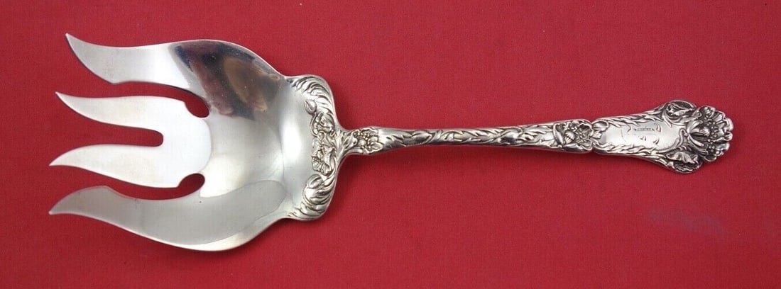 Gorham Poppy Sterling Silver Small Fish Serving Fork 7 5/8" (1 of 2)