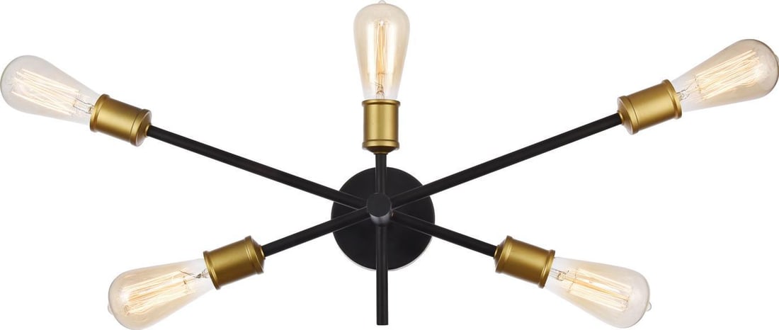 Elegant Lighting Axel Collection Black Brass Sconce UL-Listed 5 Bulb (1 of 1)