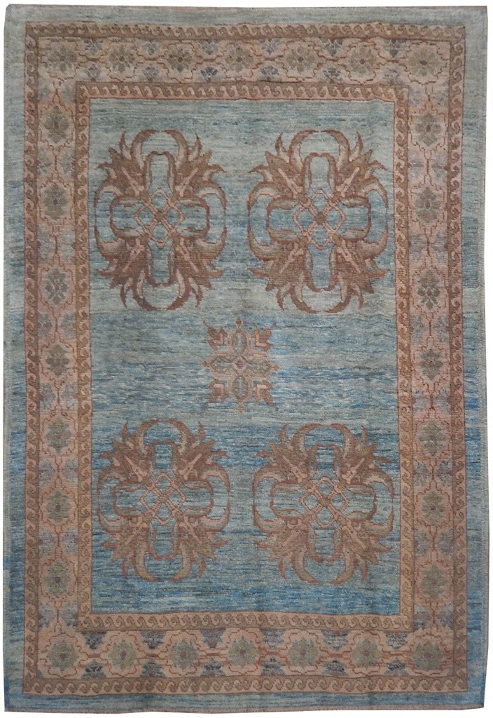 Antique Persian Oushak Rug 6'10 x 9'10 Bluish Gray Classic Design (1 of 6)
