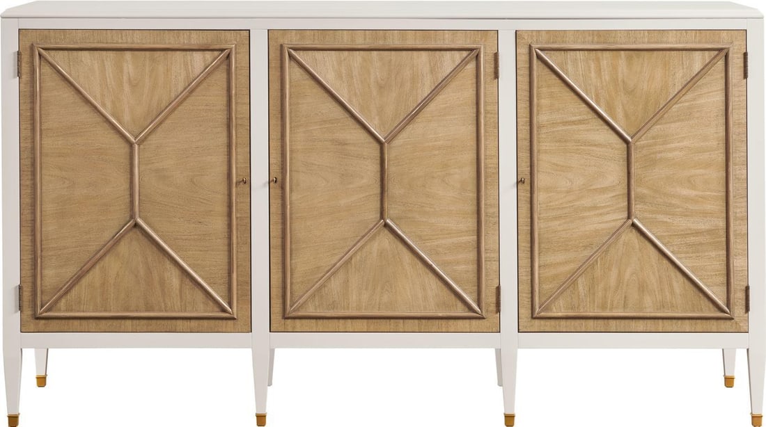 Port Eliot British Colonial Wood Cabinet with Gold Accents (1 of 1)