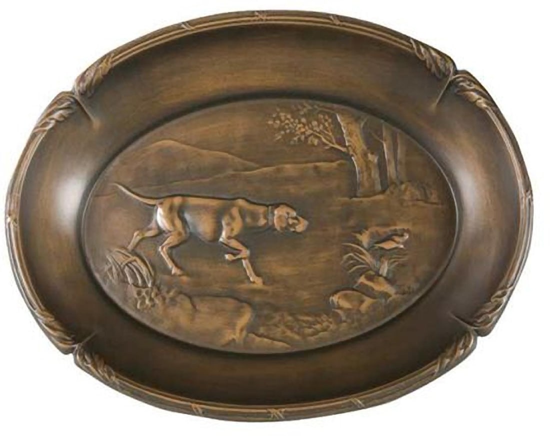 Lodge Style Handcrafted Resin Bird Dog Plaque Tray (1 of 1)