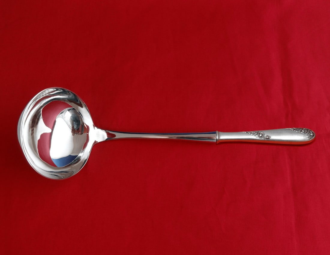 Lunt Sweetheart Rose Sterling Silver Soup Ladle Custom Made 10.5" (1 of 2)