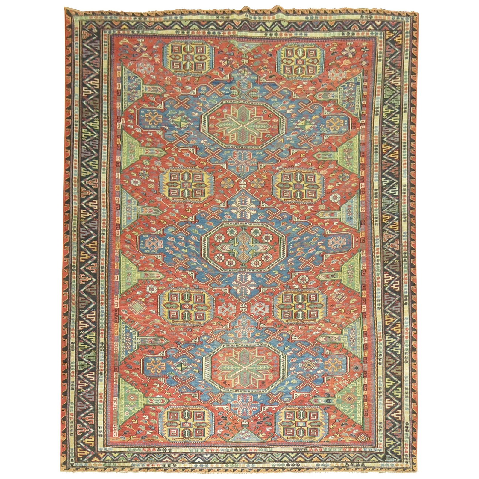 Antique Soumak Tribal Rug 87 x 108 in Caucasus Late 19th Century (1 of 10)