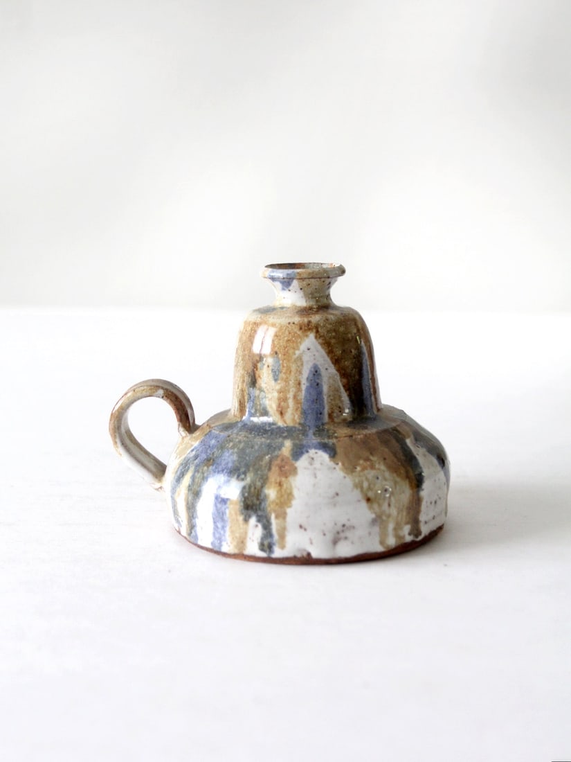 Charming Vintage 1983 Studio Pottery Oil Lamp Vase (1 of 10)