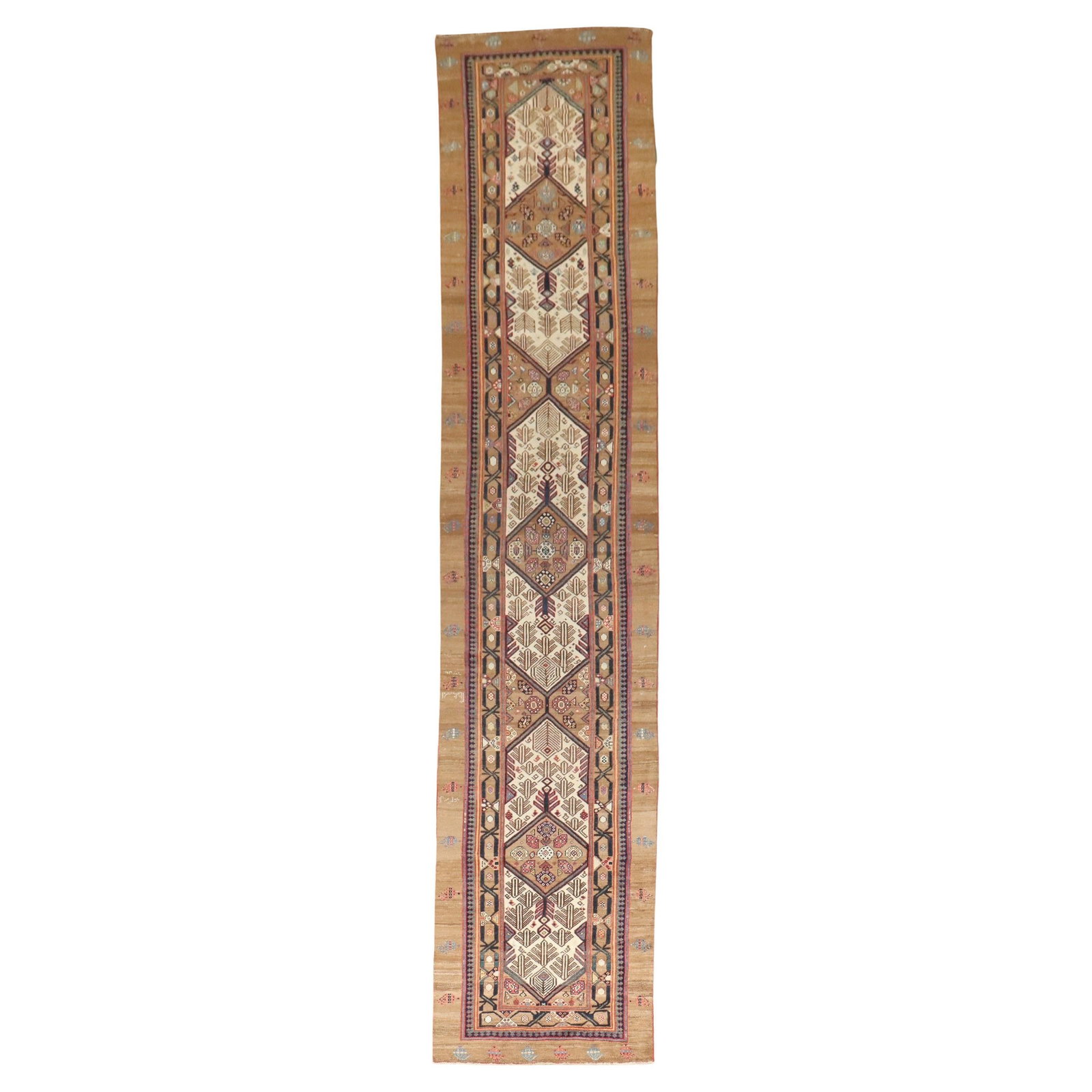 Late 19th Century Persian Camel Hair Serab Runner 38 x 191 in: Late 19th Century Persian Camel Hair Serab Runner 38 x 191 in Experience the elegance of a Late 19th Century Camel Hair Persian Serab Runner, hand-woven with exquisite craftsmanship. This beautiful ru