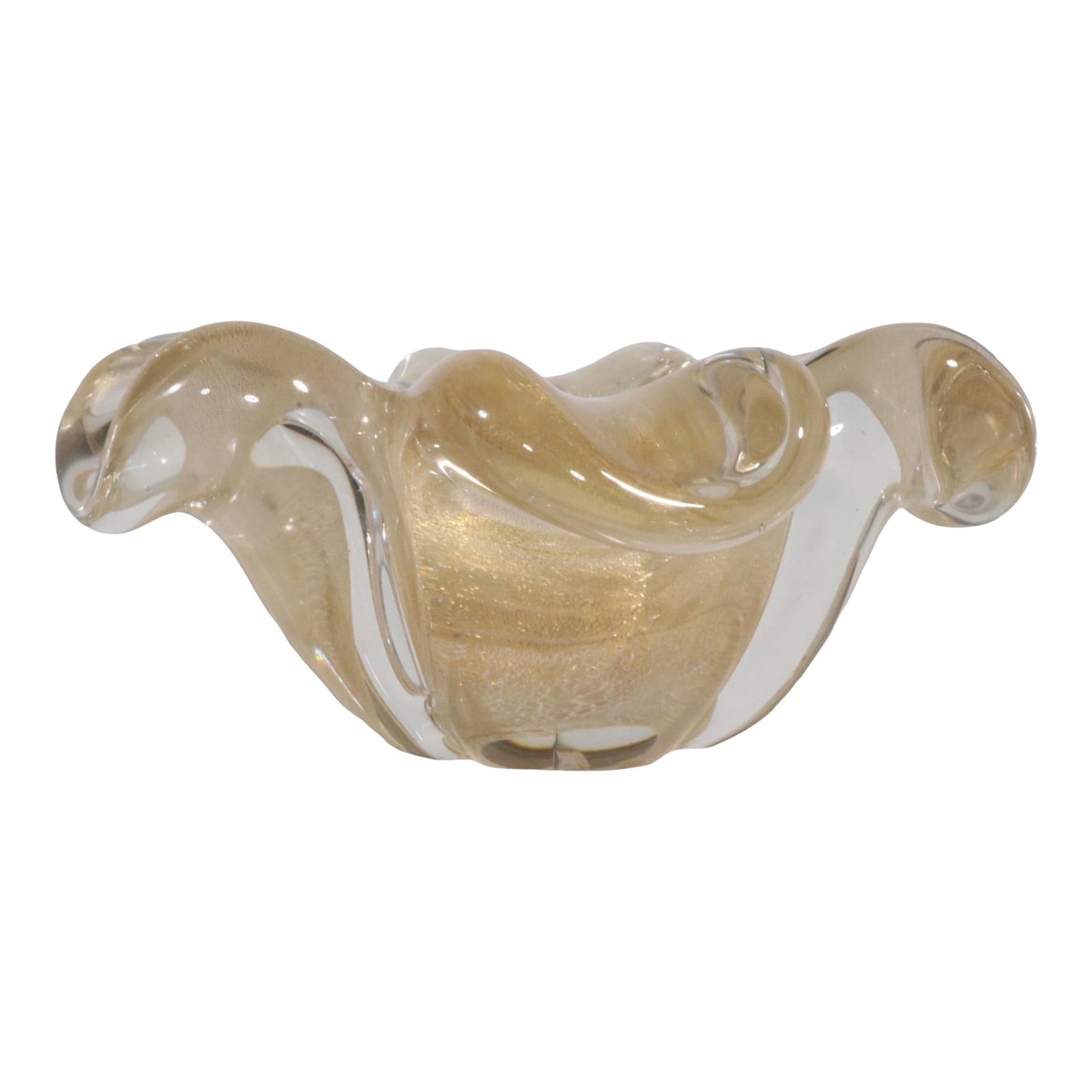 Rare Seguso Murano Aventurine Bowl with Gold Inclusions 1950s (1 of 10)