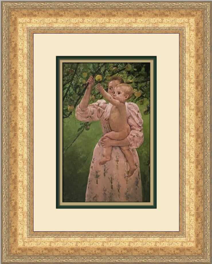 Mary Cassatt Baby Reaching for an Apple Custom Framed Art Print (1 of 2)
