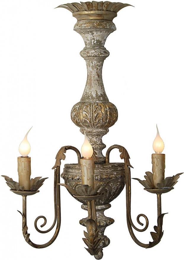 Provence Home Timeless Carved Sconce Distressed Brown Wood 27H 16W (1 of 2)