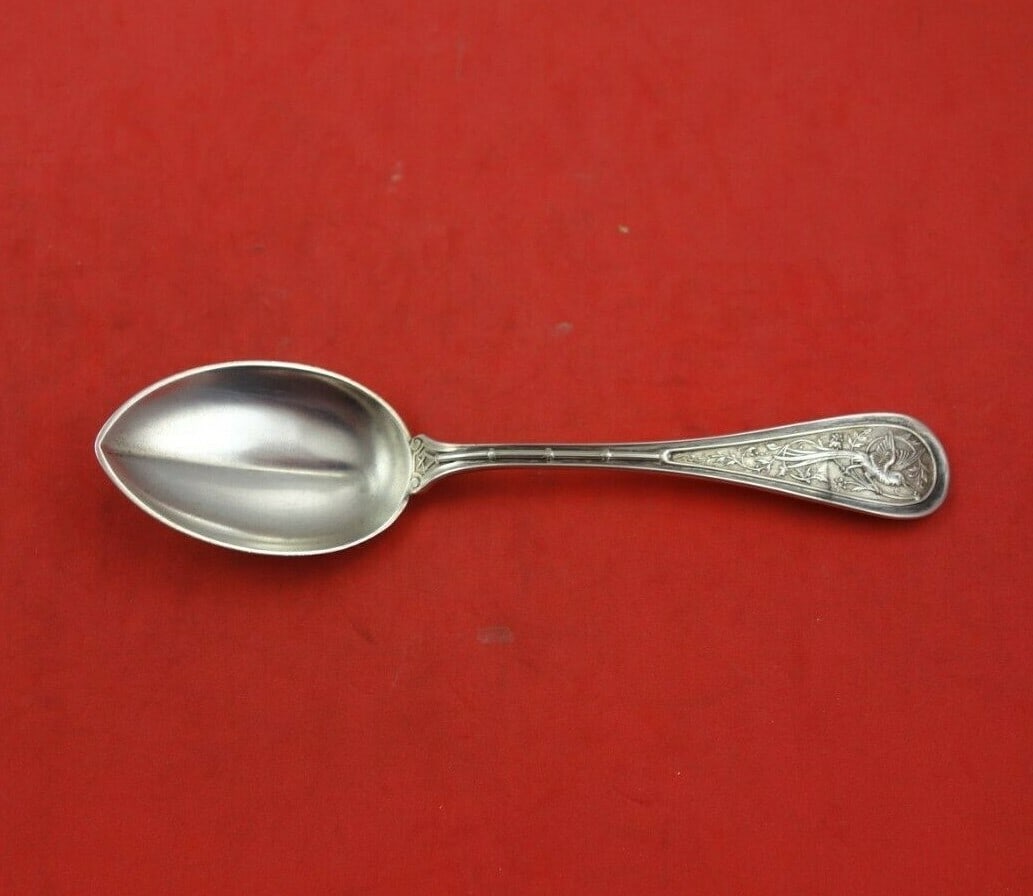 Wendt Bird Pattern Sterling Silver Ice Cream Spoon 5 Inch Multi-Motif (1 of 3)