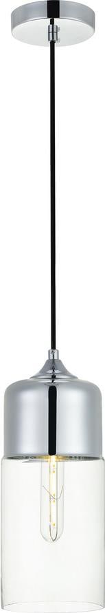 Elegant Lighting Ashwell Chrome Pendant Light Clear Glass UL-Listed: Elegant Lighting Ashwell Chrome Pendant Light Clear Glass UL-Listed Illuminate your space with the sophisticated Ashwell 1 Light Chrome Pendant Light. This stunning transitional-style pendant features