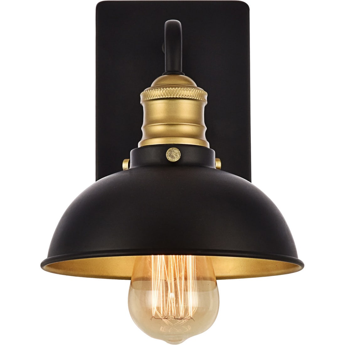 Anders Industrial Wall Sconce Black and Brass Metal 7.1" by Living District (1 of 6)