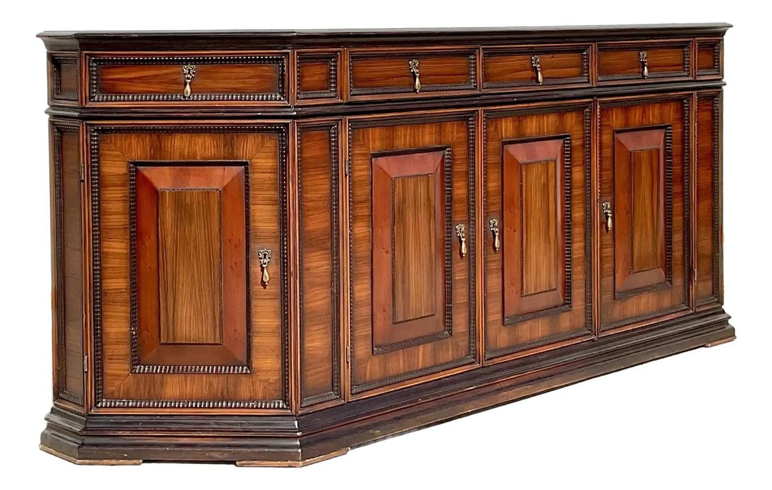 Alphonso Marina Vintage Paneled Credenza with Lion's Head Pulls (1 of 10)