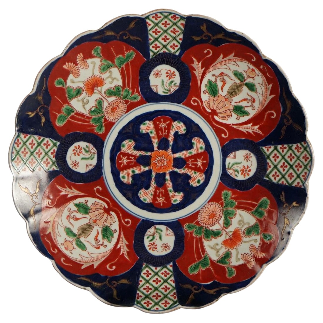 Exquisite Antique Japanese Imari Charger Circa 1920 Garden Flowers (1 of 6)