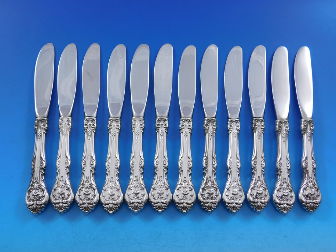 Gorham King Edward Sterling Silver Butter Spreader Set 12 pc 6 1/4" (1 of 5)