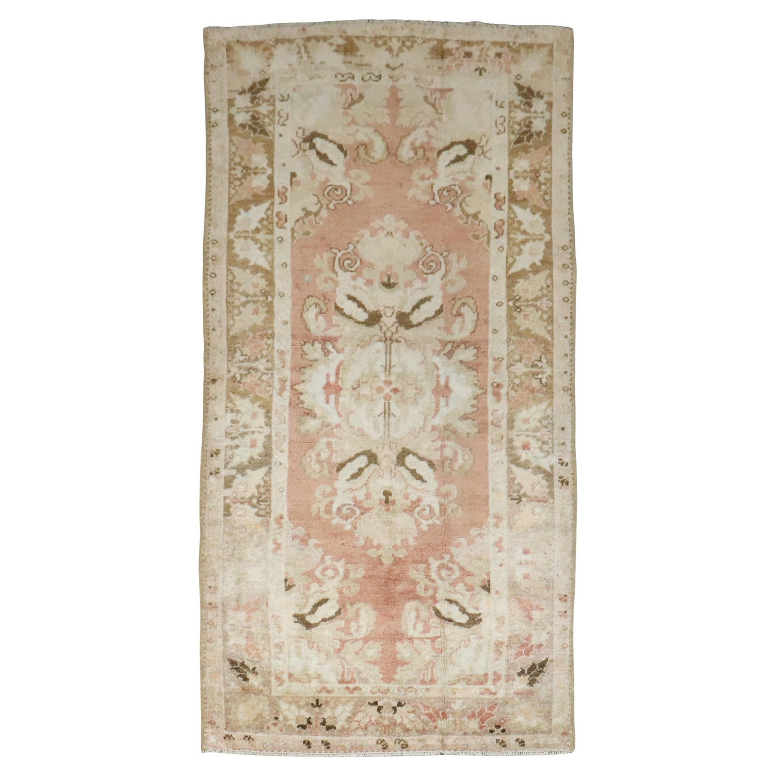 Early 20th Century Turkish Melas Wool Scatter Rug 2'10 x 5'6 Pink Bohemian (1 of 12)