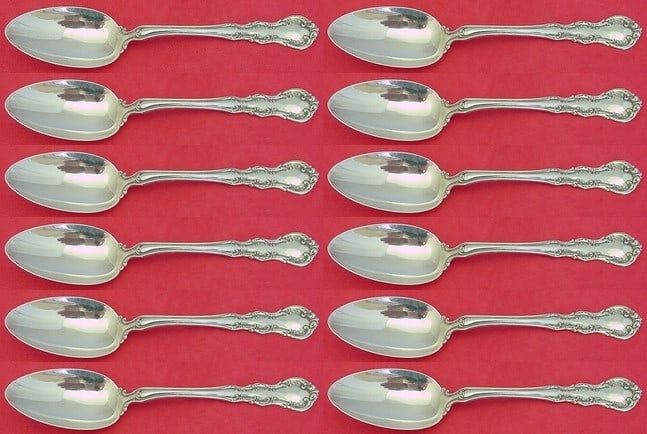 Wallace Old Atlanta Sterling Silver Soup Spoons Set 12 Pieces 7 Inch (1 of 3)