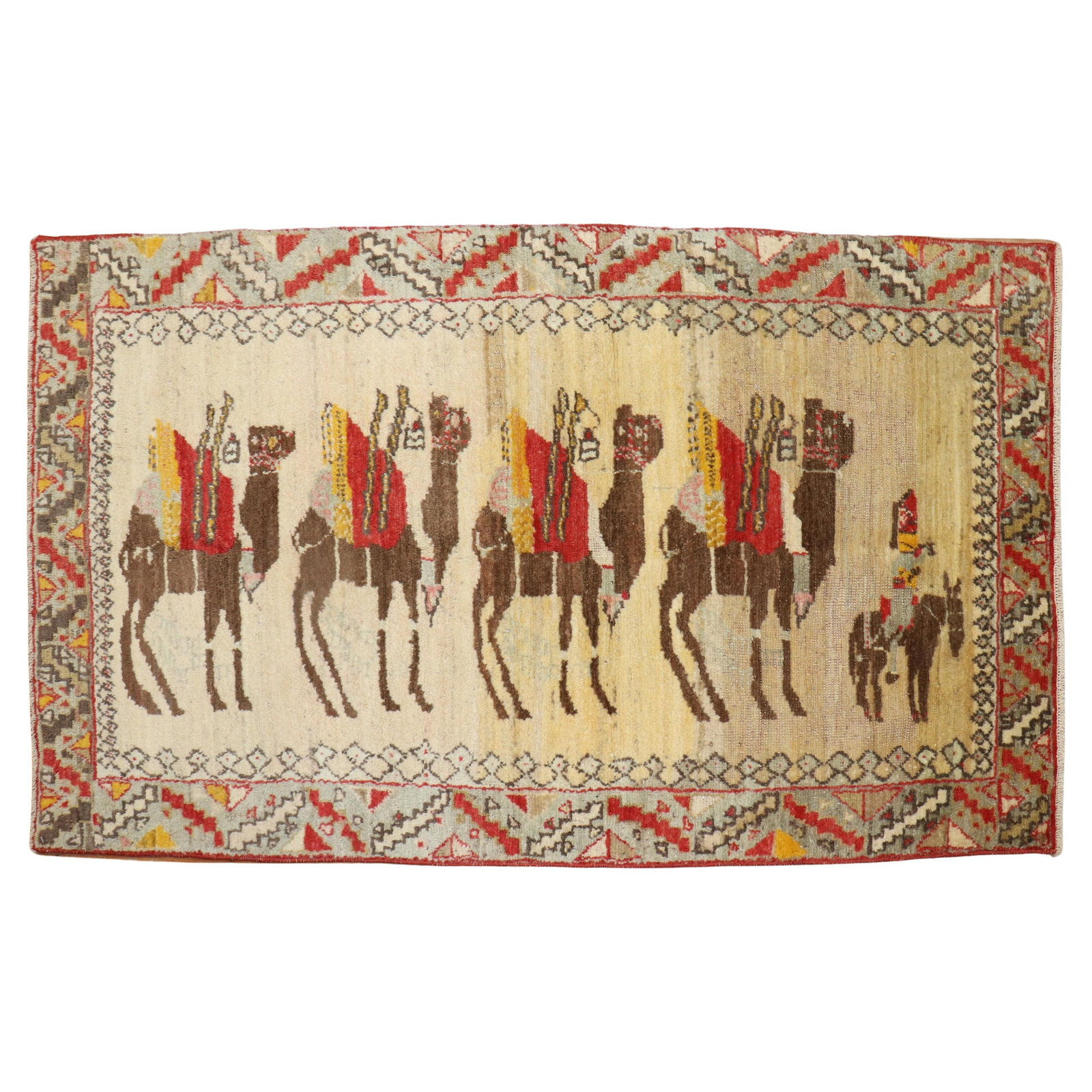 Mid-20th Century Turkish Anatolian Folk Art Rug with Donkey Design (1 of 8)