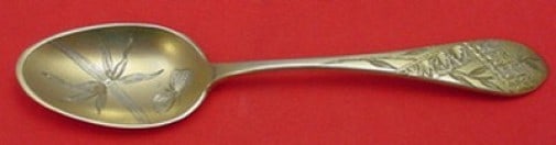 Gorham Sterling Silver Demitasse Spoon Gilt Butterfly Bamboo Design (1 of 1)