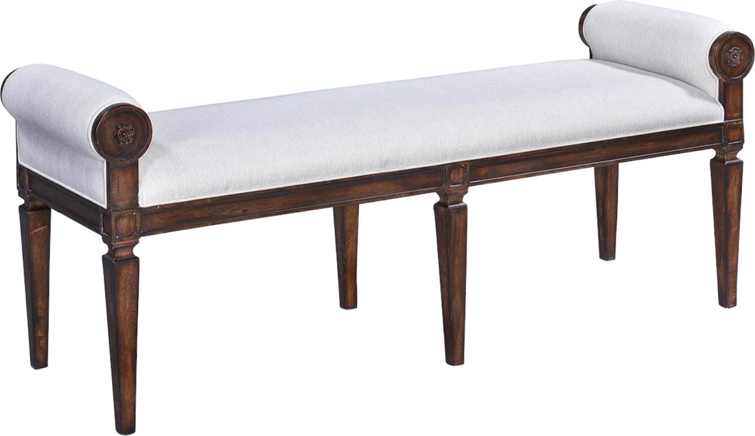 Swedish Gustavian Afton Backless Bench Dark Rustic Pecan Finish (1 of 4)