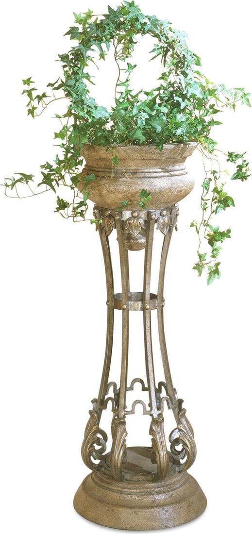 Butler Gold Heritage Wrought Iron Budapest Pedestal Planter 36.5H (1 of 2)