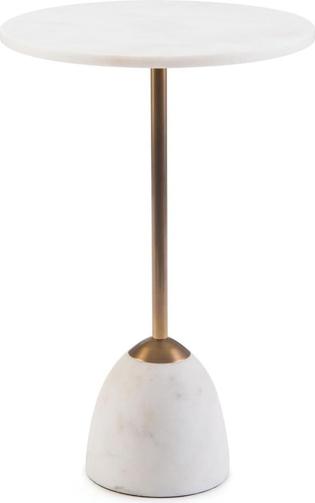 John-Richard Antique Style Brass Marble Pedestal Side Table (1 of 1)