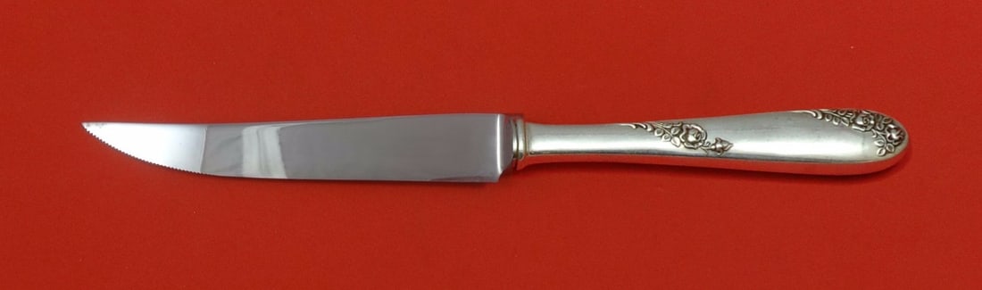 Lunt Sweetheart Rose Sterling Silver Steak Knife 8.5 Custom Serrated (1 of 2)