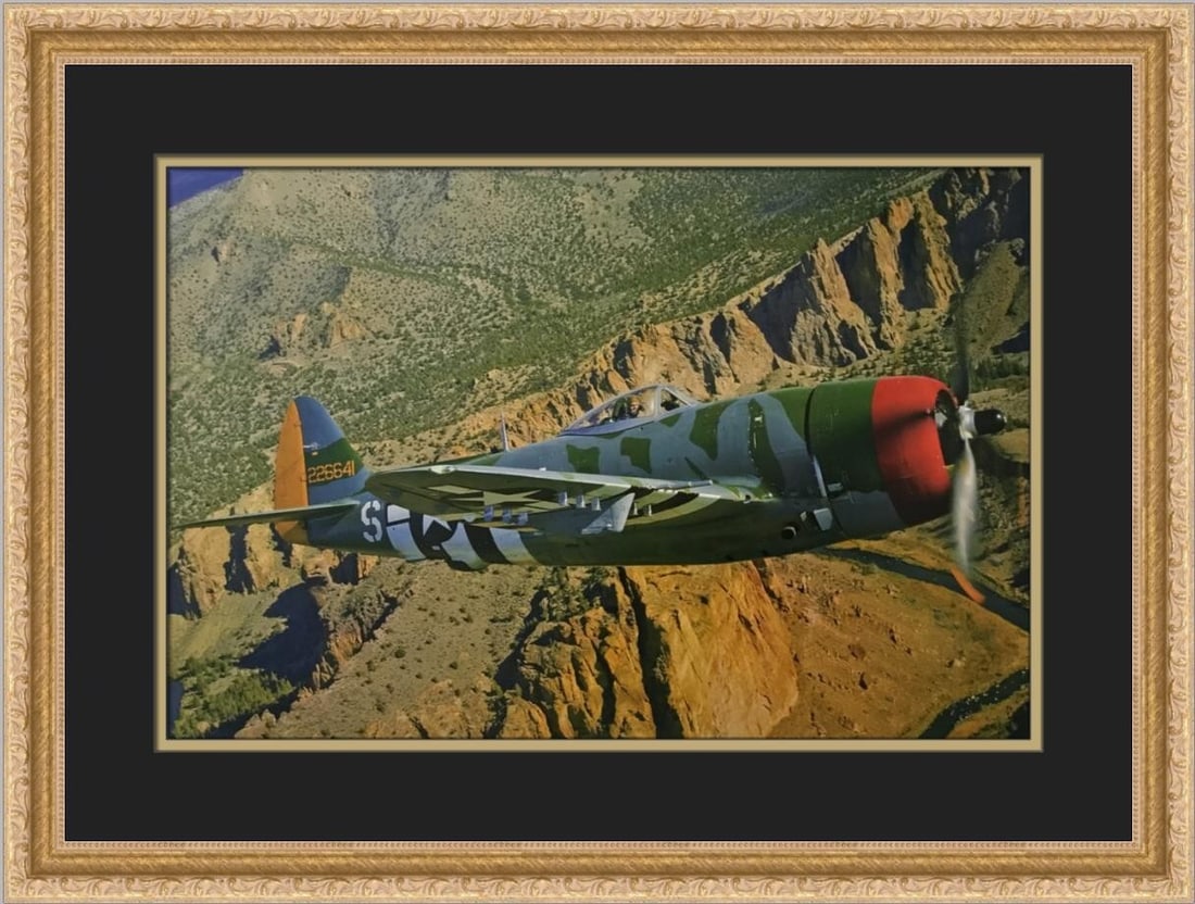 Republic P-47D Thunderbolt Custom Framed Art Print by Philip Makanna (1 of 2)
