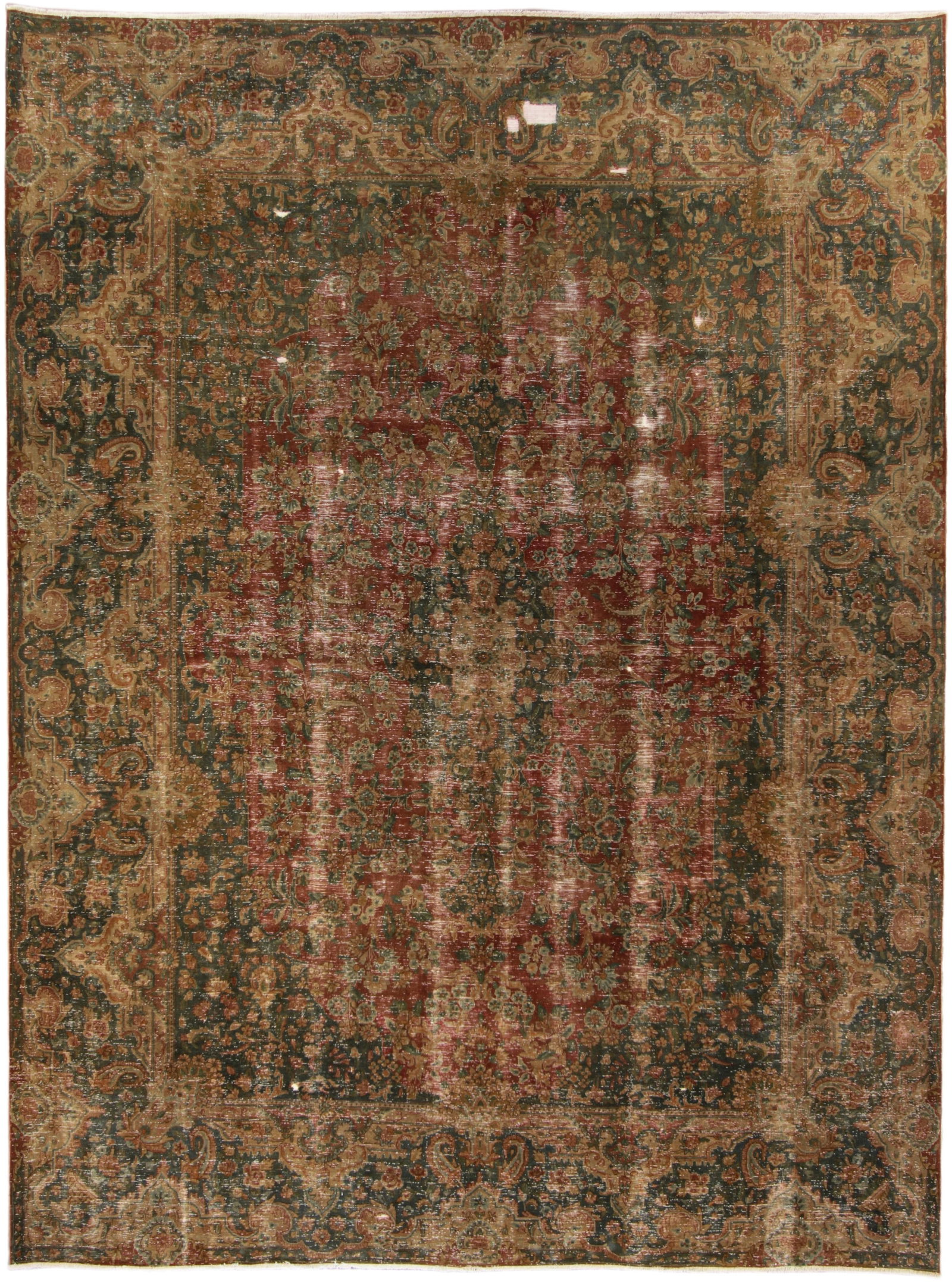 Mid-20th Century Hand-Knotted Wool Tabriz Rug 9'10 x 13'0 Ruby Red (1 of 10)