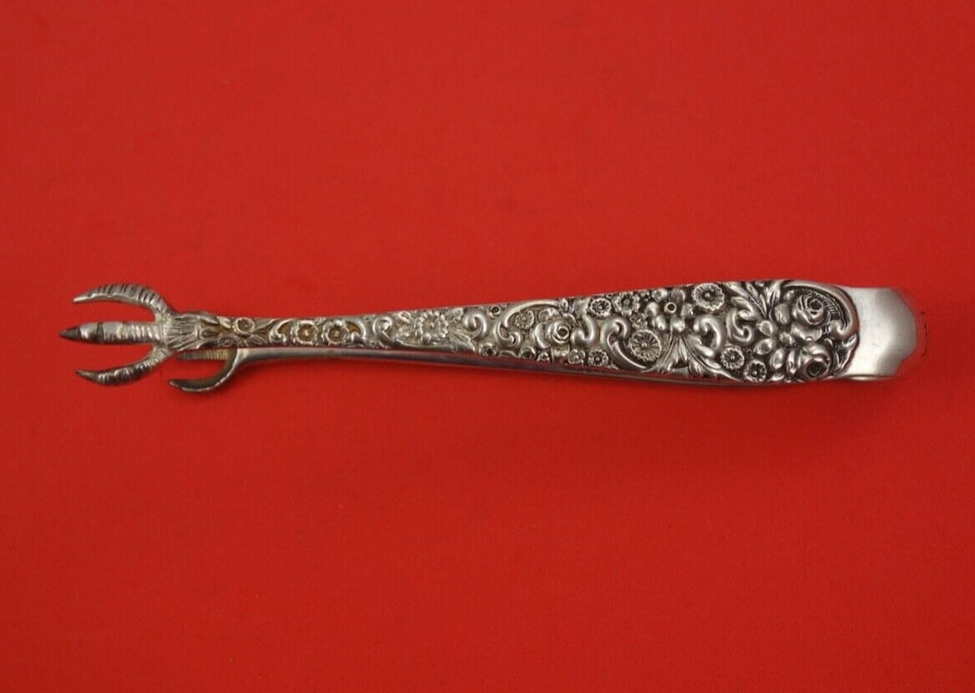 Kirk Repousse Sterling Silver Sugar Tong by Jacobi & Jenkins 5.5" (1 of 2)