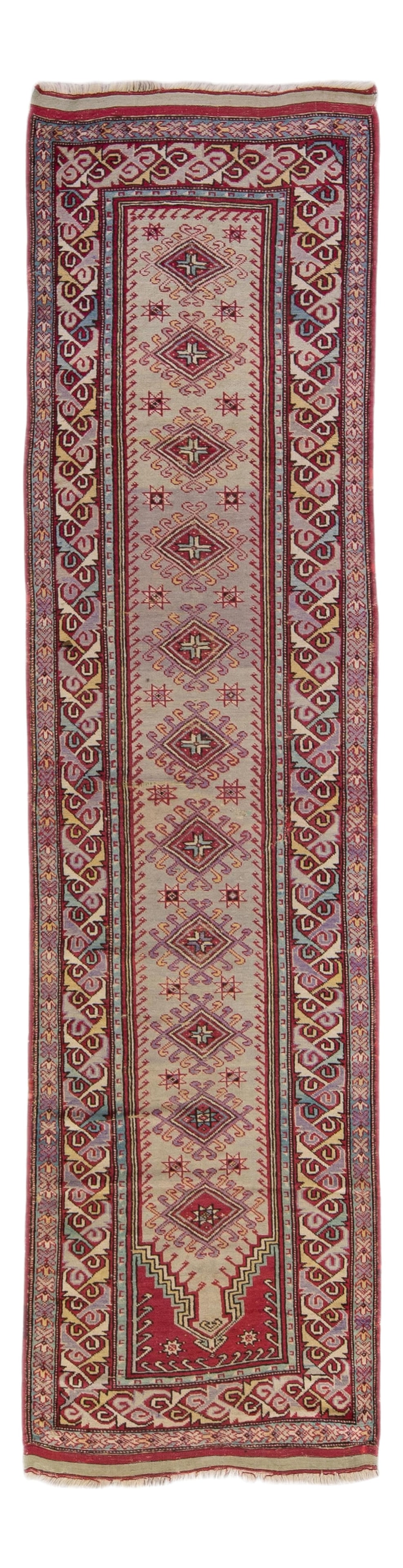 Antique Sivas Handmade Multicolor Geometric Wool Runner 3'6 x 14'4 (1 of 10)