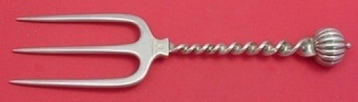 Durgin Vintage Sterling Silver Toast Fork Twisted Handle 9 Inch (1 of 1)