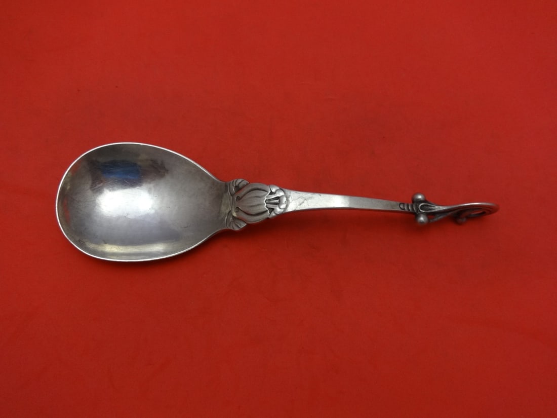Georg Jensen Ornamental #49 Sterling Silver Berry Spoon 7.5 inches (1 of 2)