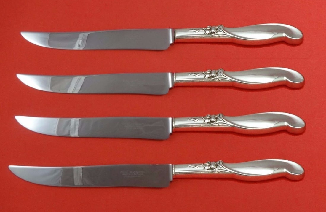 International Sterling Silver Melody Texas Sized Steak Knife Set 4-Piece (1 of 1)
